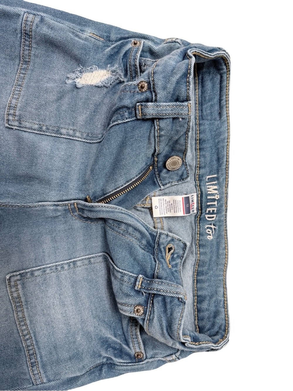 Limited Too Blue Wide-Leg Patch Jeans for girls - Picture 5 of 12